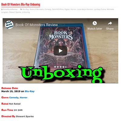 Book Of Monsters Blu-Ray Unboxing